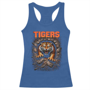 Tiger Sports Name Racerback Tank Top Vintage Distressed Baseball Fans TS10 Royal Blue Print Your Wear