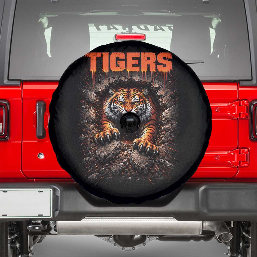 Tiger Sports Name Spare Tire Cover Vintage Distressed Baseball Fans TS10 Black Print Your Wear