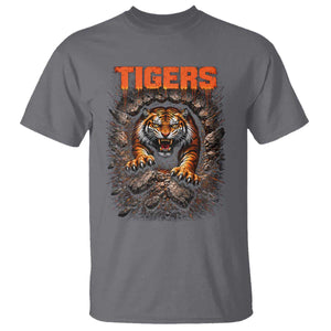 Tiger Sports Name T Shirt Vintage Distressed Baseball Fans TS10 Charcoal Print Your Wear