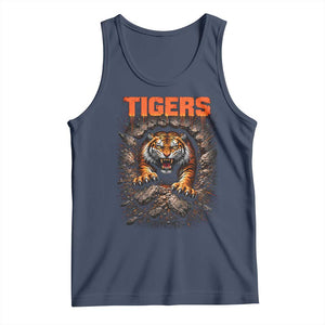 Tiger Sports Name Tank Top Vintage Distressed Baseball Fans TS10 Navy Print Your Wear