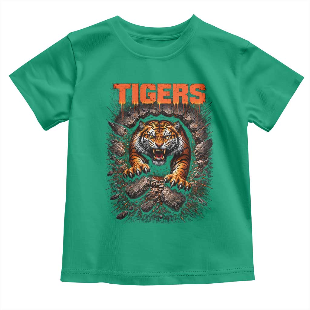 Tiger Sports Name Toddler T Shirt Vintage Distressed Baseball Fans TS10 Irish Green Print Your Wear
