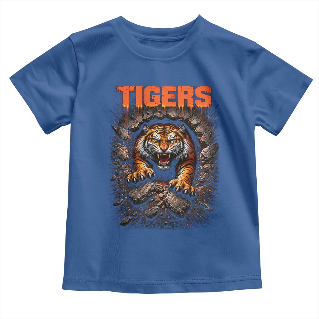 Tiger Sports Name Toddler T Shirt Vintage Distressed Baseball Fans TS10 Royal Blue Print Your Wear