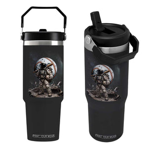 Astronaut Baseball Player Flip Straw Tumbler Distressed Houston Clutch City Sports Fans TS10 One Size: 30 oz Black Print Your Wear