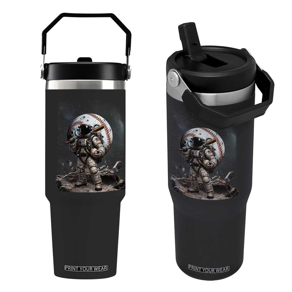 Astronaut Baseball Player Flip Straw Tumbler Distressed Houston Clutch City Sports Fans TS10 One Size: 30 oz Black Print Your Wear