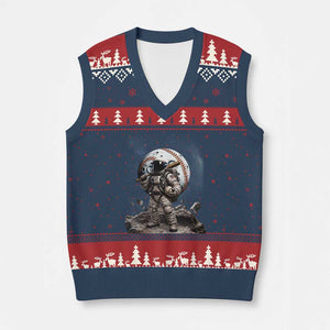 Astronaut Baseball Player V-Neck Knit Sweater Vest Distressed Houston Clutch City Sports Fans TS10 Navy Red Print Your Wear
