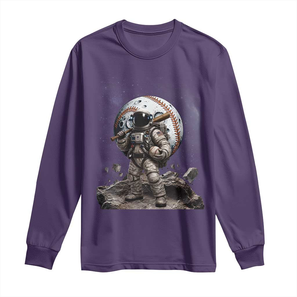 Astronaut Baseball Player Long Sleeve Shirt Distressed Houston Clutch City Sports Fans TS10 Purple Print Your Wear