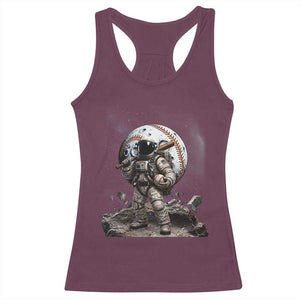 Astronaut Baseball Player Racerback Tank Top Distressed Houston Clutch City Sports Fans TS10 Maroon Print Your Wear
