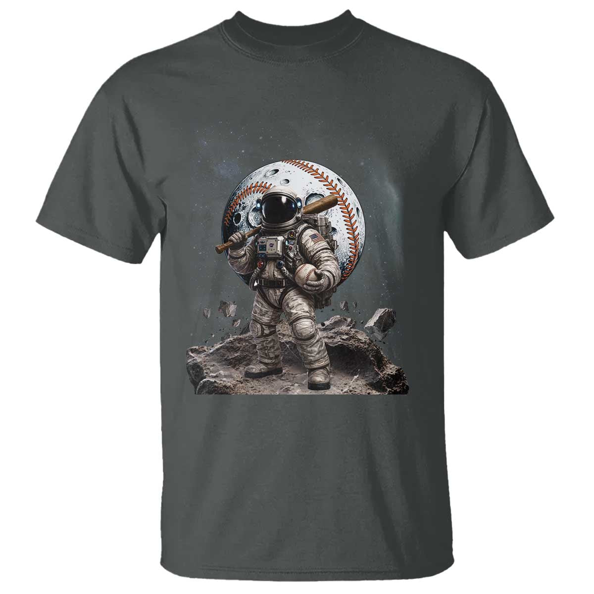 Astronaut Baseball Player T Shirt Distressed Houston Clutch City Sports Fans TS10 Dark Heather Print Your Wear