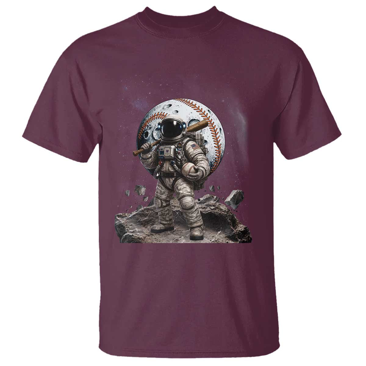 Astronaut Baseball Player T Shirt Distressed Houston Clutch City Sports Fans TS10 Maroon Print Your Wear