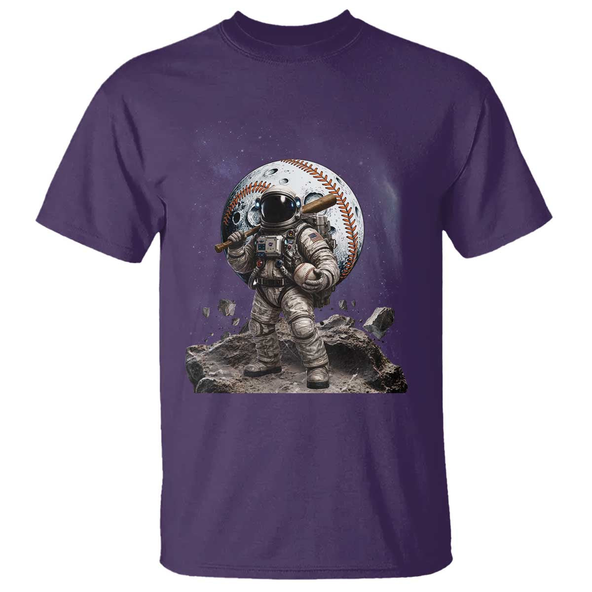 Astronaut Baseball Player T Shirt Distressed Houston Clutch City Sports Fans TS10 Purple Print Your Wear
