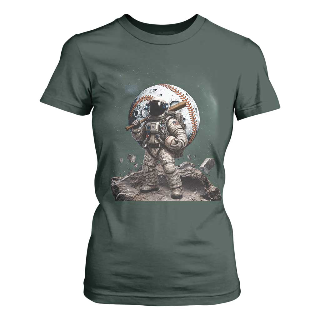 Astronaut Baseball Player T Shirt For Women Distressed Houston Clutch City Sports Fans TS10 Dark Forest Green Print Your Wear