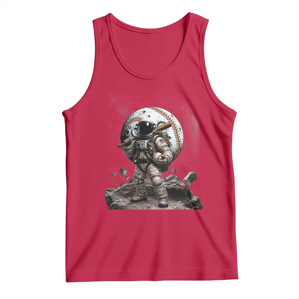 Astronaut Baseball Player Tank Top Distressed Houston Clutch City Sports Fans TS10 Red Print Your Wear