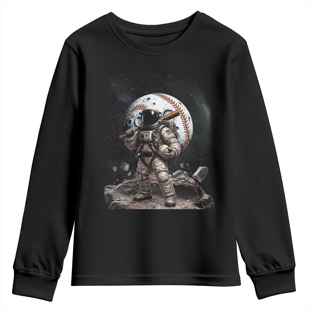Astronaut Baseball Player Youth Sweatshirt Distressed Houston Clutch City Sports Fans TS10 Black Print Your Wear