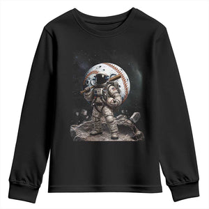 Astronaut Baseball Player Youth Sweatshirt Distressed Houston Clutch City Sports Fans TS10 Black Print Your Wear