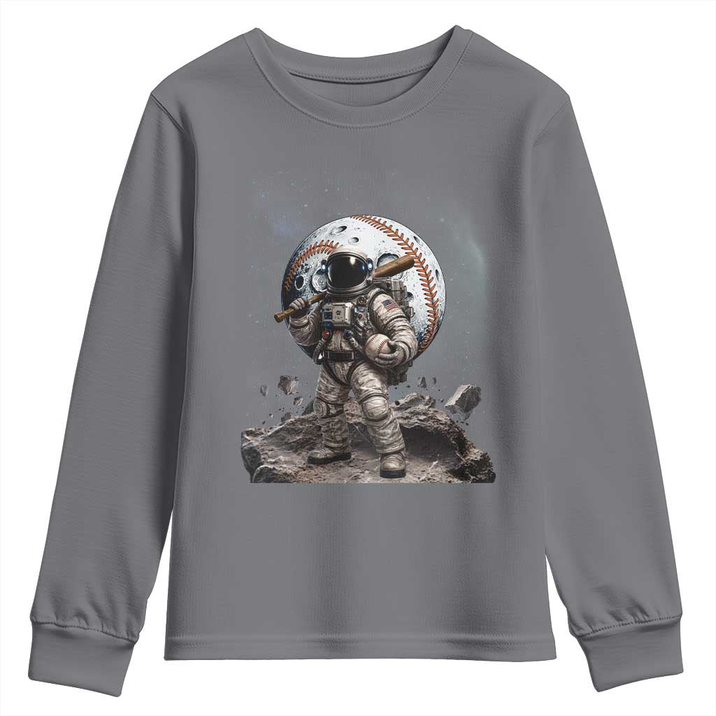 Astronaut Baseball Player Youth Sweatshirt Distressed Houston Clutch City Sports Fans TS10 Charcoal Print Your Wear