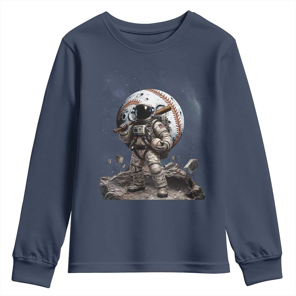 Astronaut Baseball Player Youth Sweatshirt Distressed Houston Clutch City Sports Fans TS10 Navy Print Your Wear