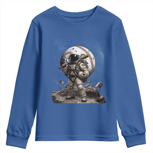 Astronaut Baseball Player Youth Sweatshirt Distressed Houston Clutch City Sports Fans TS10 Royal Blue Print Your Wear