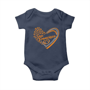 San Francisco Baby Onesie SF Leopard Heart US State Baseball Fan Team Spirit TS10 Navy Print Your Wear