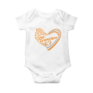 San Francisco Baby Onesie SF Leopard Heart US State Baseball Fan Team Spirit TS10 White Print Your Wear
