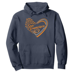 San Francisco Hoodie SF Leopard Heart US State Baseball Fan Team Spirit TS10 Navy Print Your Wear