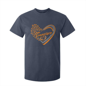 San Francisco T Shirt For Kid SF Leopard Heart US State Baseball Fan Team Spirit TS10 Navy Print Your Wear