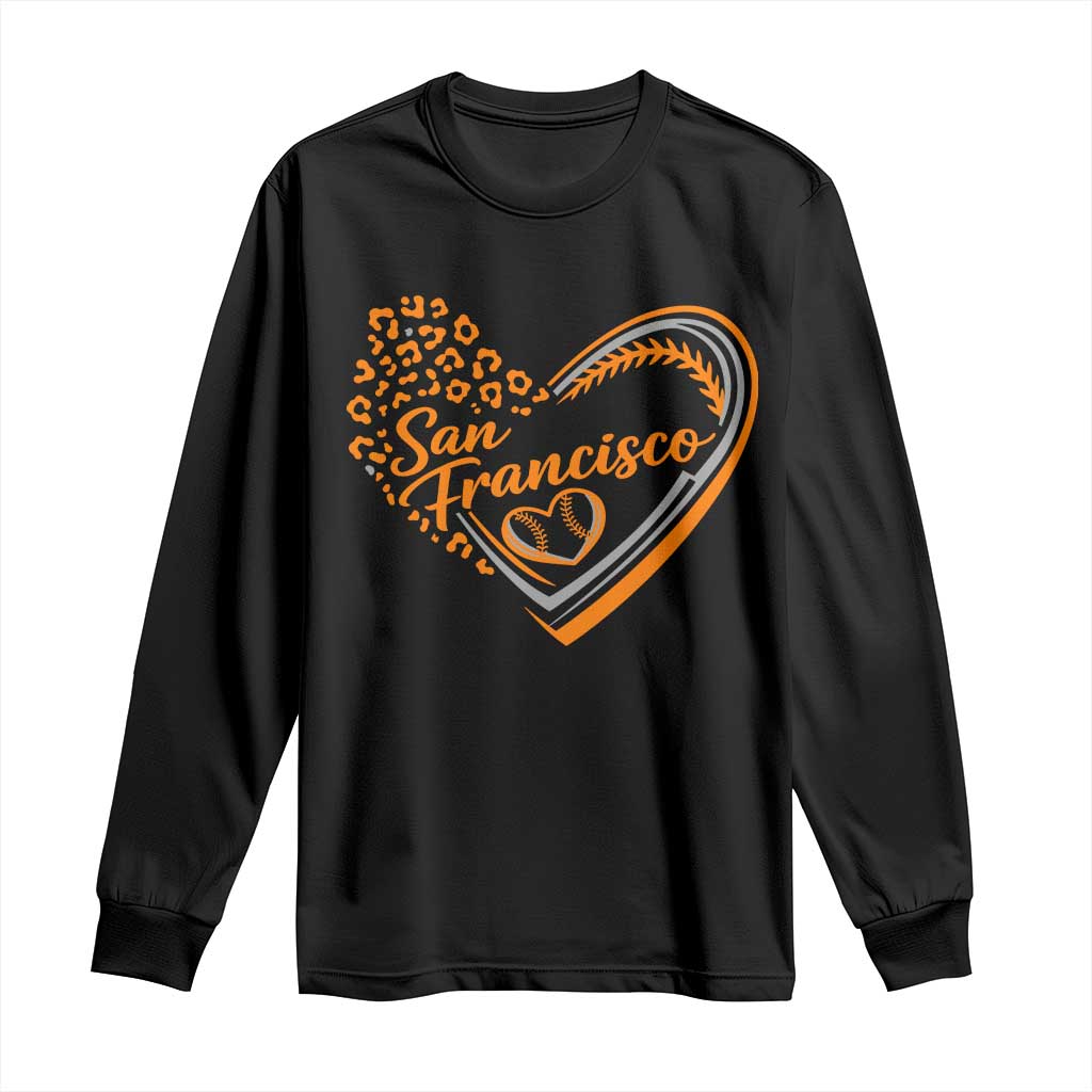 San Francisco Long Sleeve Shirt SF Leopard Heart US State Baseball Fan Team Spirit TS10 Black Print Your Wear