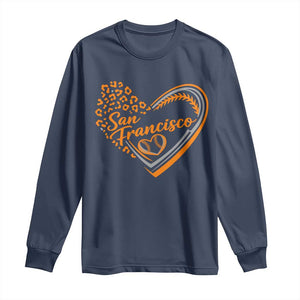 San Francisco Long Sleeve Shirt SF Leopard Heart US State Baseball Fan Team Spirit TS10 Navy Print Your Wear