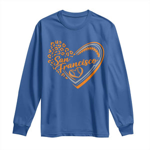 San Francisco Long Sleeve Shirt SF Leopard Heart US State Baseball Fan Team Spirit TS10 Royal Blue Print Your Wear