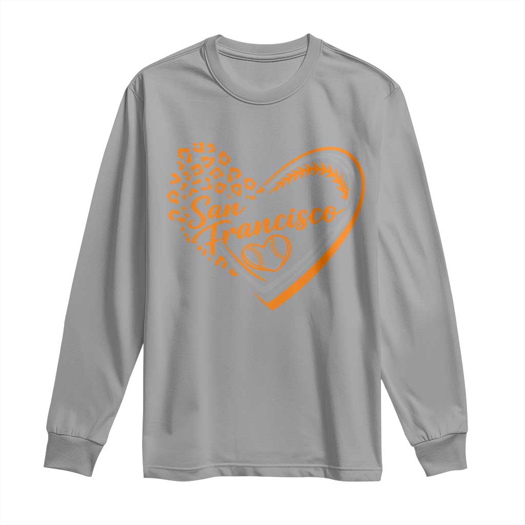 San Francisco Long Sleeve Shirt SF Leopard Heart US State Baseball Fan Team Spirit TS10 Sport Gray Print Your Wear