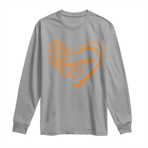 San Francisco Long Sleeve Shirt SF Leopard Heart US State Baseball Fan Team Spirit TS10 Sport Gray Print Your Wear