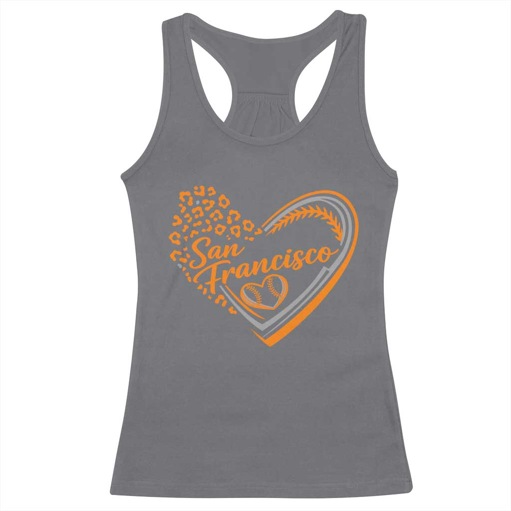 San Francisco Racerback Tank Top SF Leopard Heart US State Baseball Fan Team Spirit TS10 Charcoal Print Your Wear