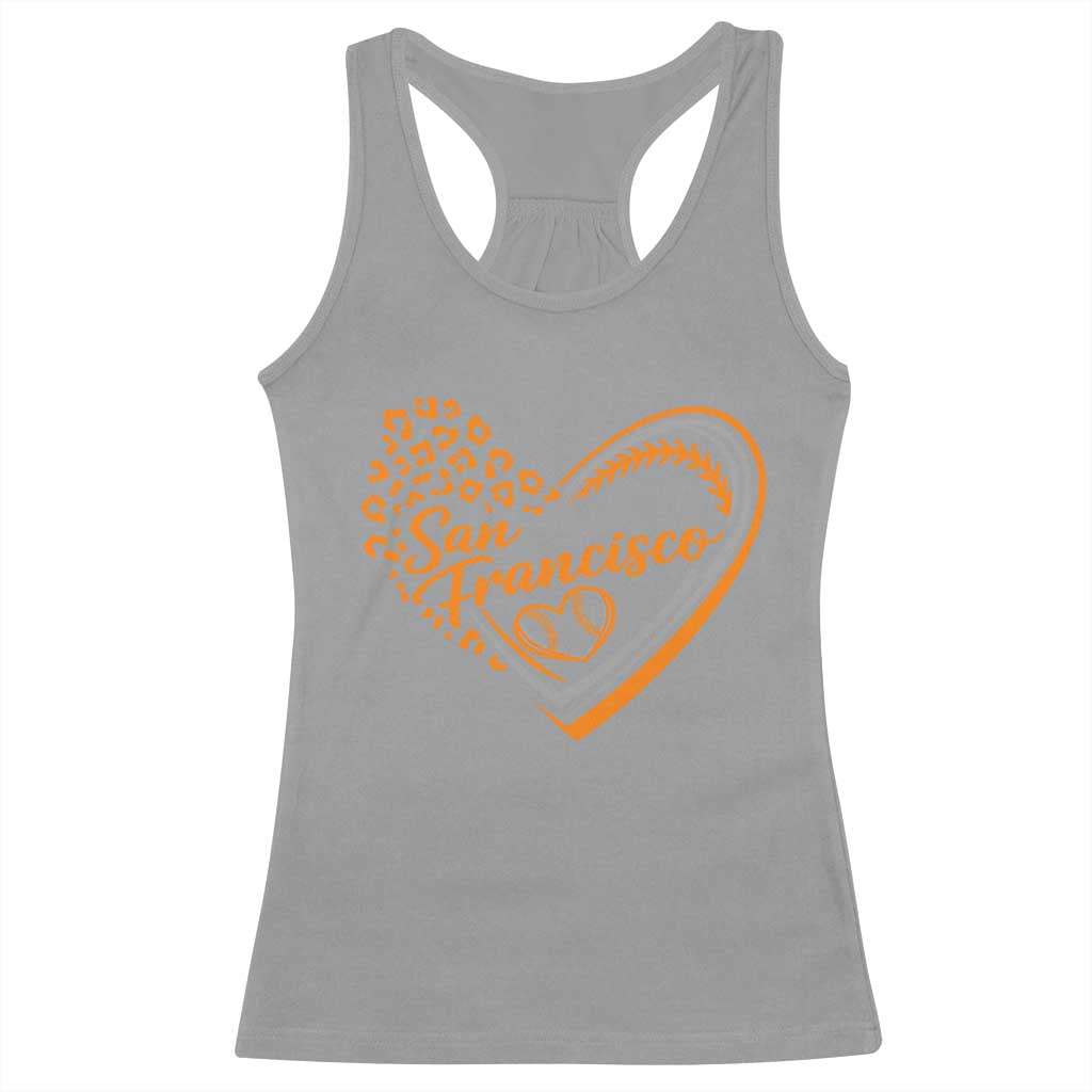 San Francisco Racerback Tank Top SF Leopard Heart US State Baseball Fan Team Spirit TS10 Sport Gray Print Your Wear