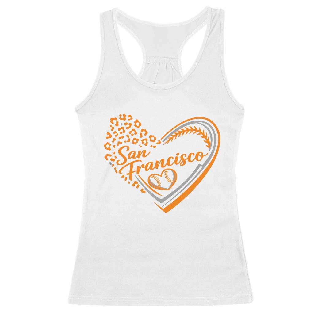 San Francisco Racerback Tank Top SF Leopard Heart US State Baseball Fan Team Spirit TS10 White Print Your Wear