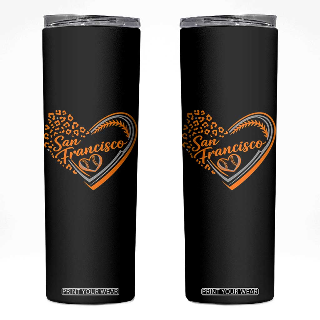 San Francisco Skinny Tumbler SF Leopard Heart US State Baseball Fan Team Spirit TS10 Black Print Your Wear