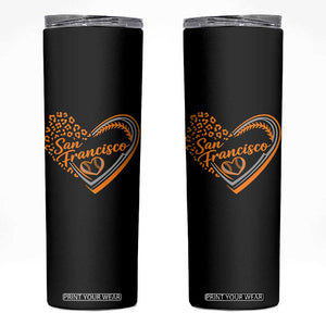 San Francisco Skinny Tumbler SF Leopard Heart US State Baseball Fan Team Spirit TS10 Black Print Your Wear