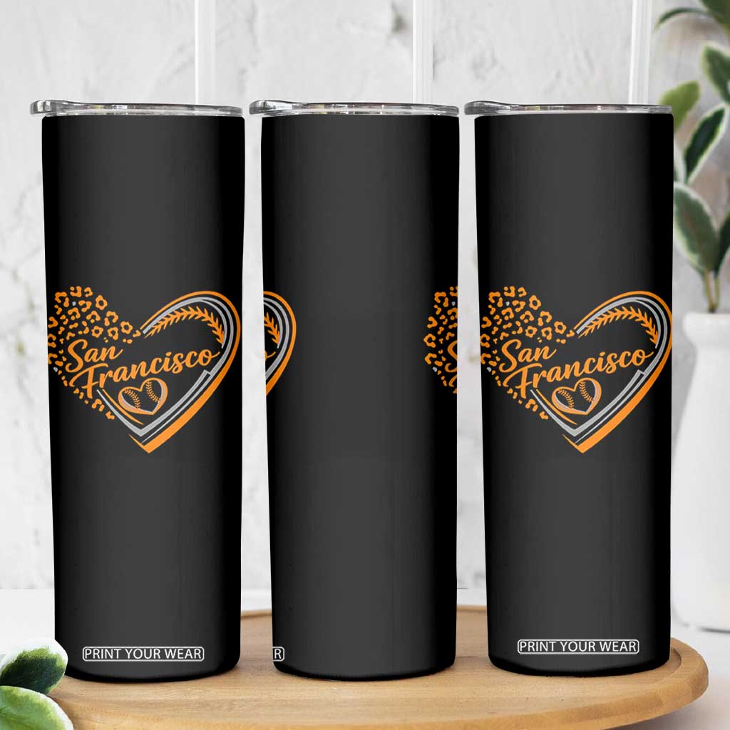 San Francisco Skinny Tumbler SF Leopard Heart US State Baseball Fan Team Spirit TS10 Print Your Wear