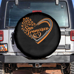 San Francisco Spare Tire Cover SF Leopard Heart US State Baseball Fan Team Spirit TS10 No hole Black Print Your Wear