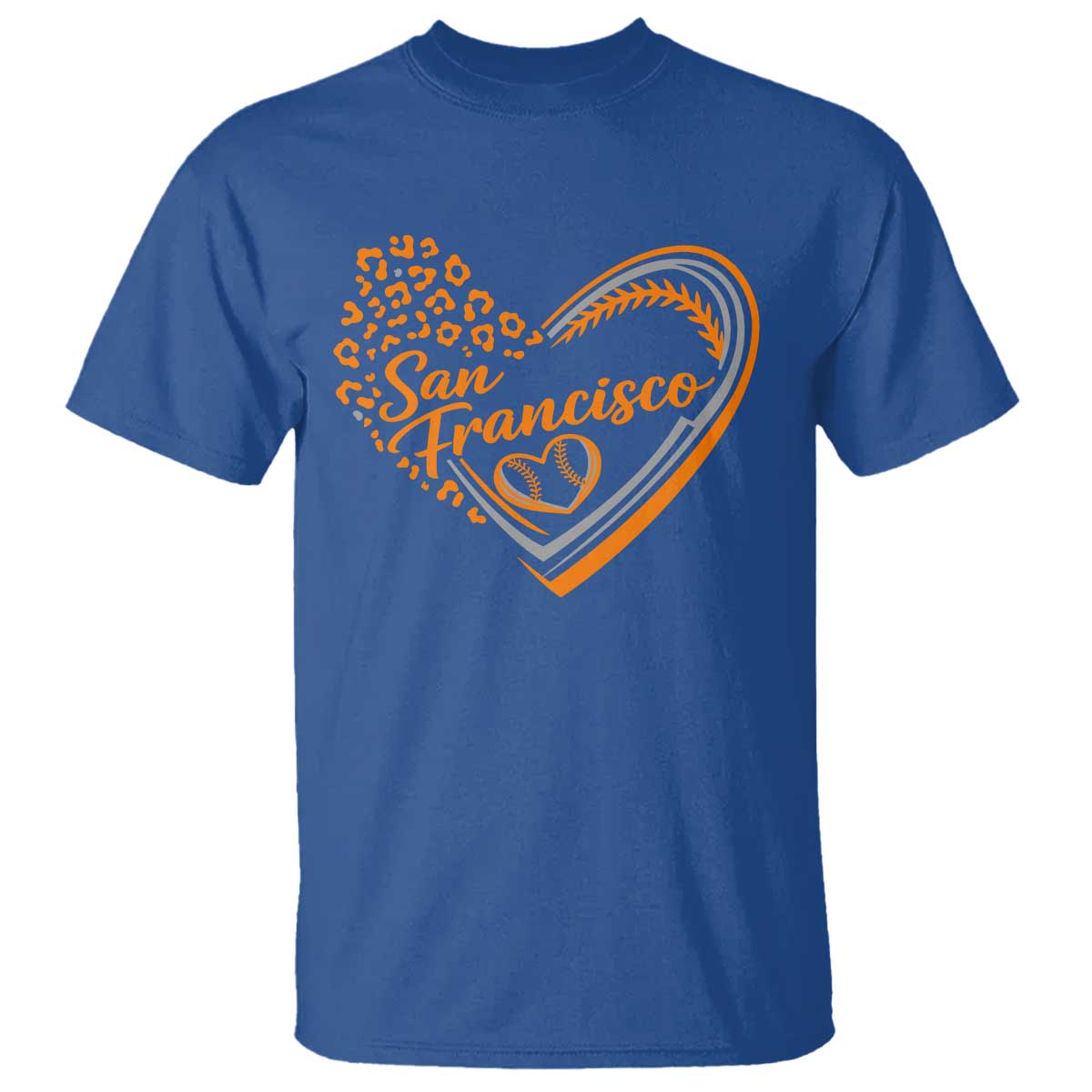 San Francisco T Shirt SF Leopard Heart US State Baseball Fan Team Spirit TS10 Royal Blue Print Your Wear