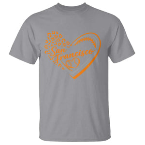 San Francisco T Shirt SF Leopard Heart US State Baseball Fan Team Spirit TS10 Sport Gray Print Your Wear