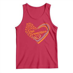 San Francisco Tank Top SF Leopard Heart US State Baseball Fan Team Spirit TS10 Red Print Your Wear