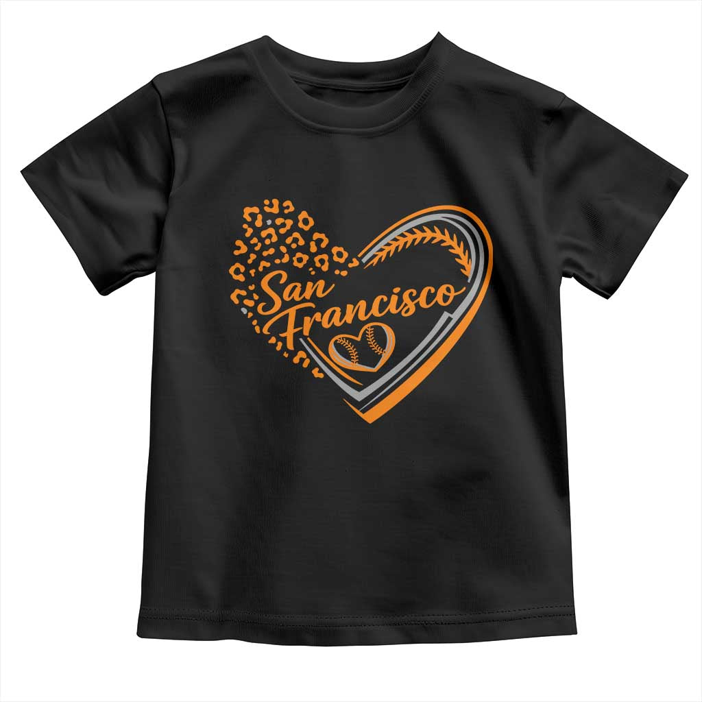 San Francisco Toddler T Shirt SF Leopard Heart US State Baseball Fan Team Spirit TS10 Black Print Your Wear
