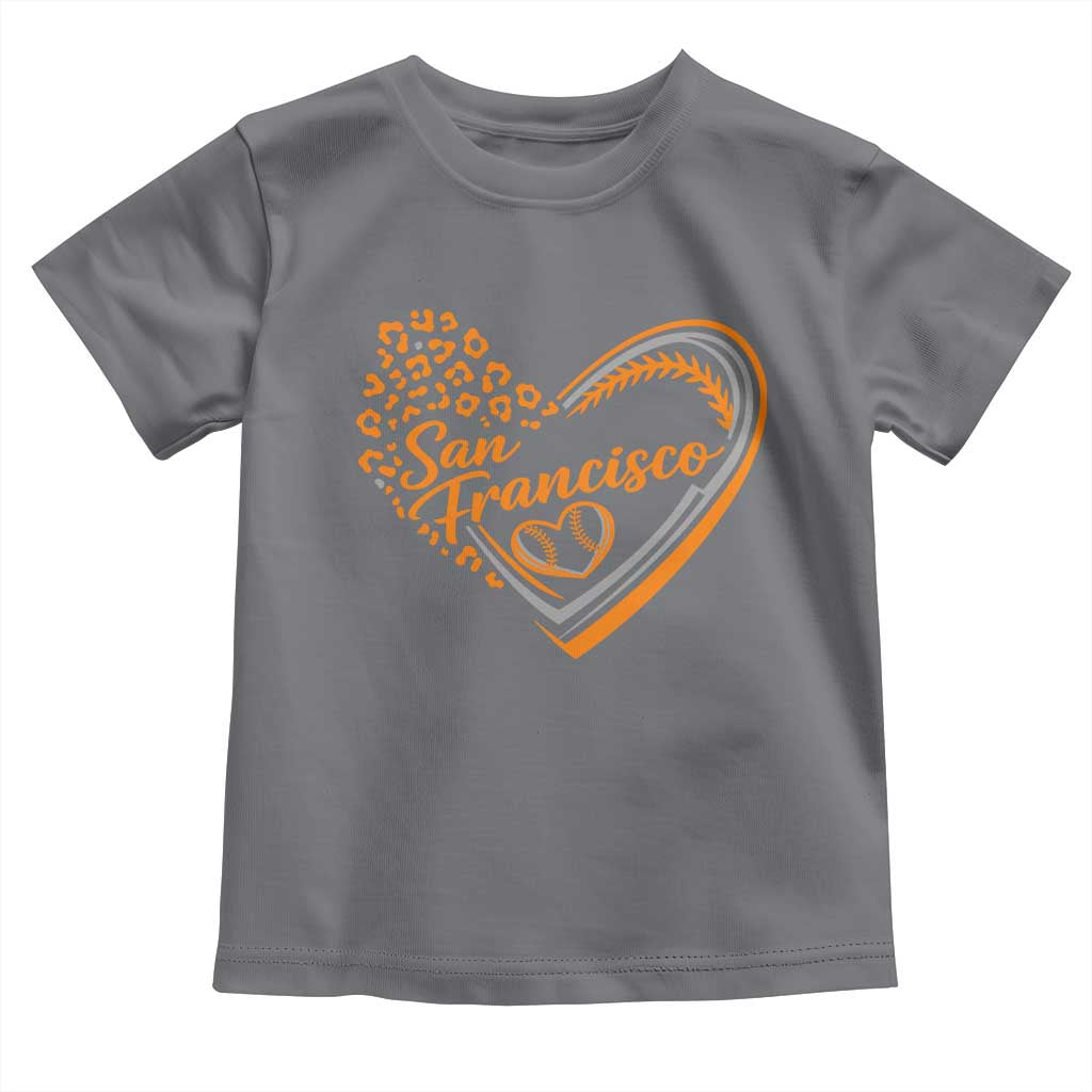 San Francisco Toddler T Shirt SF Leopard Heart US State Baseball Fan Team Spirit TS10 Charcoal Print Your Wear