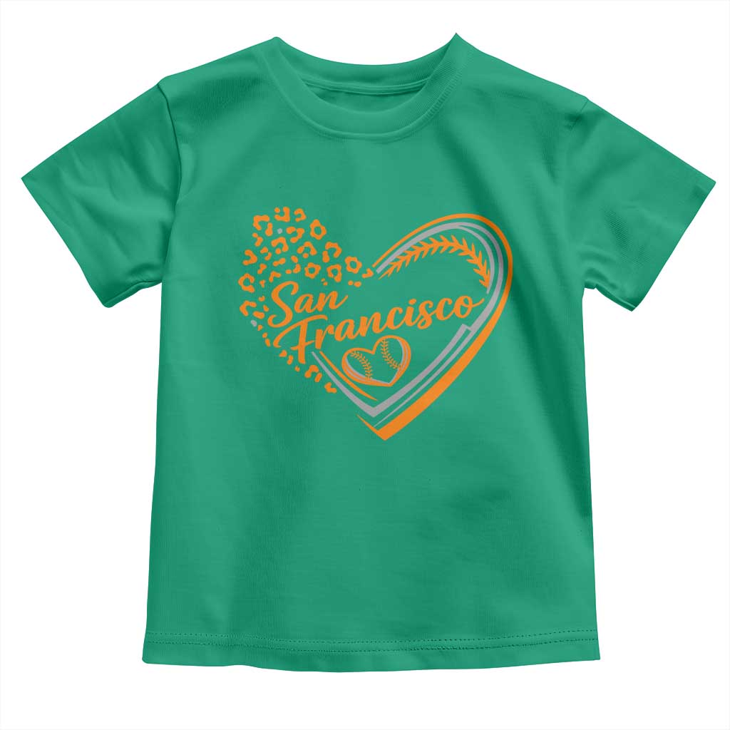 San Francisco Toddler T Shirt SF Leopard Heart US State Baseball Fan Team Spirit TS10 Irish Green Print Your Wear