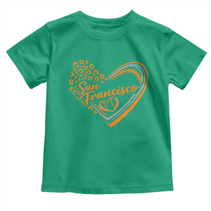 San Francisco Toddler T Shirt SF Leopard Heart US State Baseball Fan Team Spirit TS10 Irish Green Print Your Wear