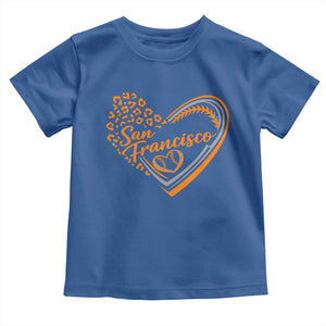 San Francisco Toddler T Shirt SF Leopard Heart US State Baseball Fan Team Spirit TS10 Royal Blue Print Your Wear
