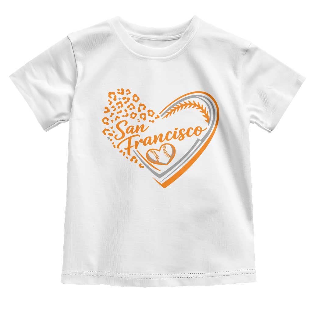 San Francisco Toddler T Shirt SF Leopard Heart US State Baseball Fan Team Spirit TS10 White Print Your Wear