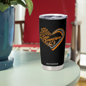 San Francisco Tumbler Cup SF Leopard Heart US State Baseball Fan Team Spirit TS10 Print Your Wear