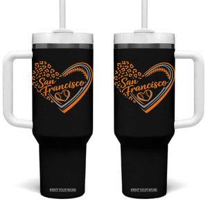 San Francisco Tumbler With Handle SF Leopard Heart US State Baseball Fan Team Spirit TS10 One Size: 40 oz Black Print Your Wear