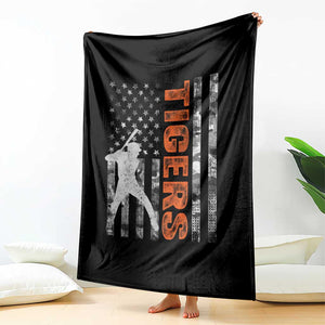 Baseball Player Tiger Throw Blanket Team Spirit American Flag USA Camo Patriotic Graphic TS10 Print Your Wear