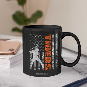 Baseball Player Tiger Coffee Mug Team Spirit American Flag USA Camo Patriotic Graphic TS10 Print Your Wear